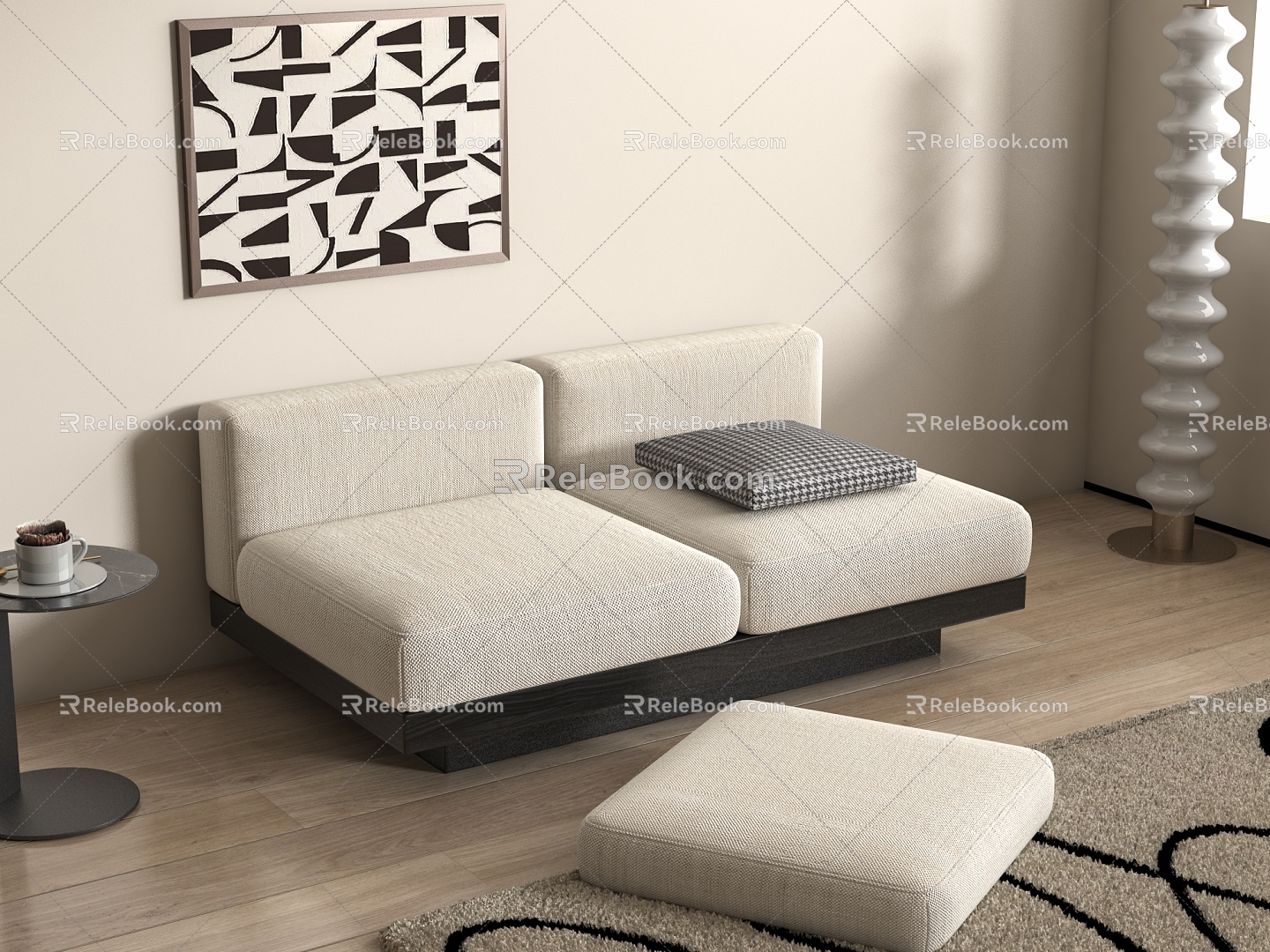 Cushion combination sofa 3d model