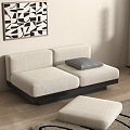 Cushion combination sofa 3d model