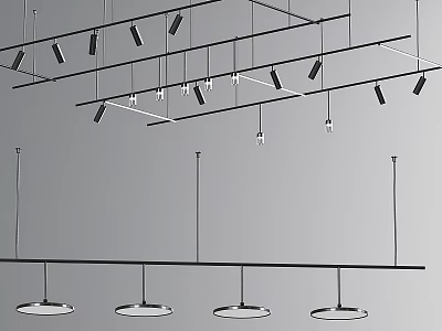 Modern Downlights And Spotlights Interior Ceiling Lighting Design With Hanging Arrangement 3d model