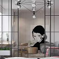 Bright Modern Apartment Interior With Herringbone Floor Window Desk Chair TV And Sofa
