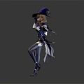 Game Fantasy Female Mage Character With Purple Outfit And Decorated Witch Hat