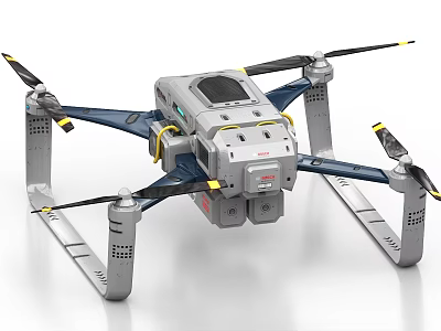 Professional Quadcopter Drone With Four Propellers And Sturdy Body Structure 3d model