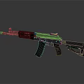 Black Tactical Assault Rifle 3D Rendering With Detailed Barrel And Magazine