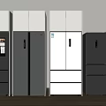 Assorted Modern Design Refrigerators and Freezers in White and Gray for Kitchen Appliances