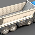 Modern Blue Dump Truck With Functional Design White Bed And Multiple Wheels