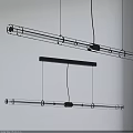Modern Linear Pendant Lights With Sleek Metal Frame And Illuminated Tubes