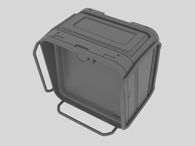Black Plastic Toolbox Featuring Handle And Secure Lock Design On Gray Background 3d model