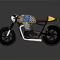Yellow Vintage Motorcycle With 18 Racing Number Brown Seat And Sleek Design