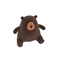 Soft Brown Plush Bear Doll With Chubby Body Smiling Face And White Dots