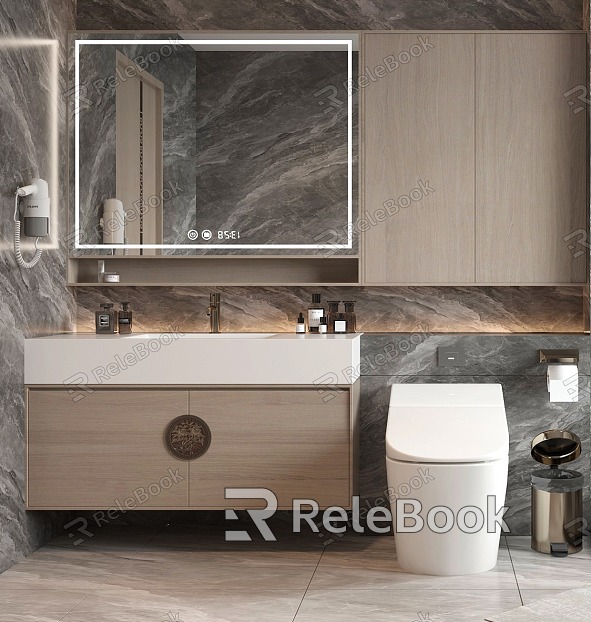 New Chinese Bathroom Cabinet Bathroom Cabinet Mirror Cabinet Mirror Toilet Wash Basin Faucet model