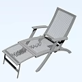 Wooden Lounge Chair With Wicker Seat Backrest And Footrest For Outdoor Patio