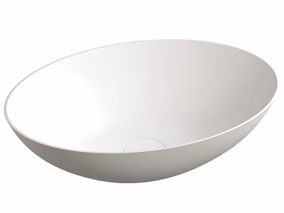 Modern White Oval Shaped Wash Basin With Smooth Surface And Contemporary Design 3d model