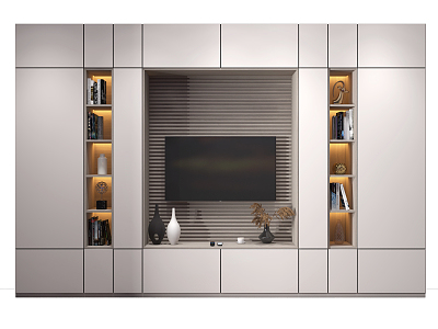 Modern TV Background Cabinet TV Wall Cabinet Combination model