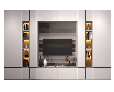 Modern TV Background Cabinet TV Wall Cabinet Combination 3d model