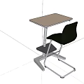 Black Leisure Chair With Metal Frame And Matching Study Table Design