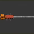 Advanced Military Weapon Featuring Orange Red Metal Parts And White Launch Tube Structure