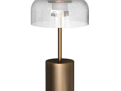 Modern Table Lamp With Cracked Glass Shade And Brass Metal Base Design 3d model