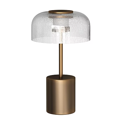 Modern Table Lamp With Cracked Glass Shade And Brass Metal Base Design 3d model
