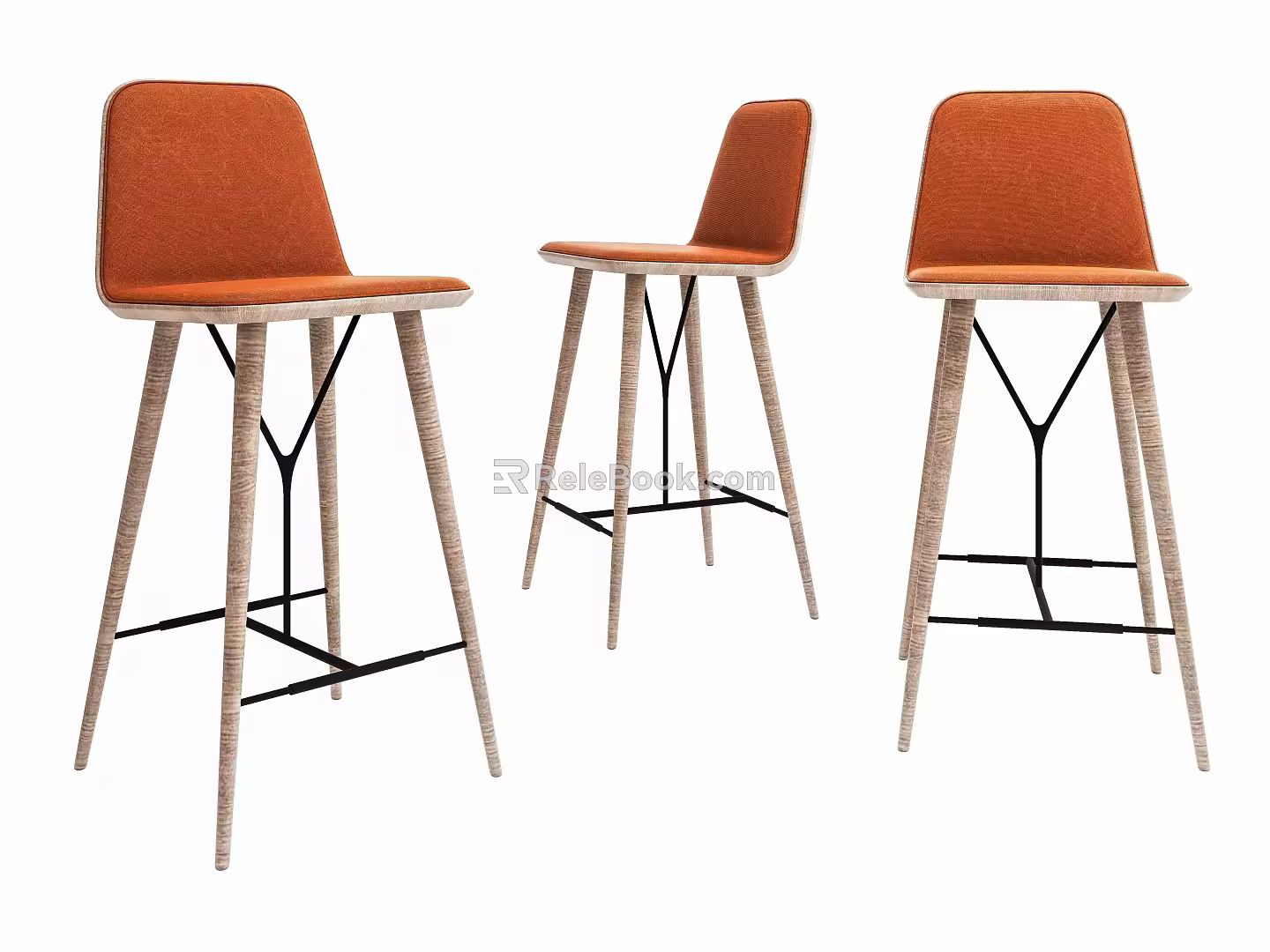 Bar Chair Bar Stool High Stool Armless Bar Stool Solid Wood Bar Stool Bar Stool 3d model