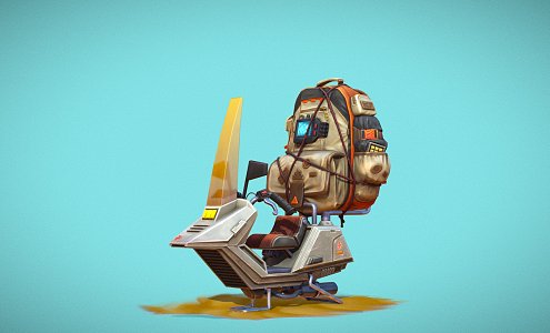 Modern Game Machine Sci-Fi Motorcycle 3d model