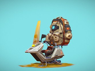 Modern Game Machine Sci-Fi Motorcycle 3d model