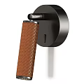 Modern Wall Sconce Design With Brown Braided Shade And Gold Black Metal Base