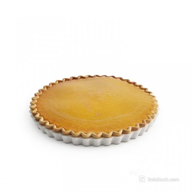 Homemade Pumpkin Pie With Golden Flaky Crust And Smooth Creamy Filling 3d model 