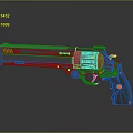 Modern Metallic Revolver Weapon 3D Rendered With Detailed Components And Studio Lighting Background