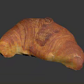 Golden Freshly Baked Croissant With Crispy Flaky Layers And Buttery Taste