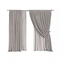 Neutral Linen Curtains With Sheer Inner Layer And Tie Back Design
