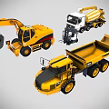Engineering Vehicle Combination Construction Vehicle Mining Vehicle Mining Vehicle Heavy Machinery Vehicle Forklift Digging Vehicle Loading Vehicle Low Face Number Low Mold Simple Mold Video Level Realism 3d model