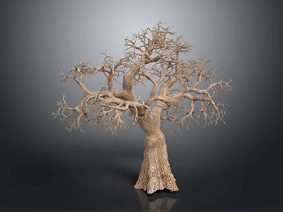 Artistic Tree Branch Shaped Decorative Light with Natural Textured Trunk and Unique Design 3d model