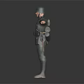 Highly Detailed Military Soldier Character In Green Uniform With Helmet And Equipment Standing