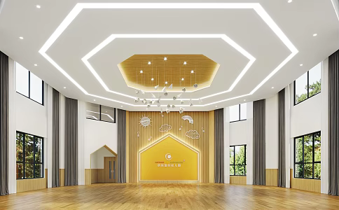 Modern Kindergarten Hall Kindergarten Multi-function Hall 3d model