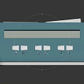 Teal Commercial Equipment With White Top Panel Digital Display And Control Buttons