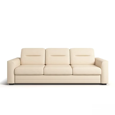 Cream Colored Modern Two Seater Sofa With Clean Lines And Comfortable Design 3d model