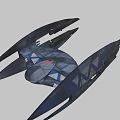 Futuristic Sci Fi Spaceship With Glowing Core And Sleek Metallic Wings
