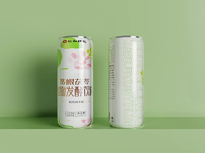 Kudzu Root Aloe Vera Plant Fermented Canned Drink With Cherry Blossom Design 3d model