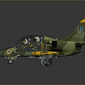 Military Aircraft Model With Green Camouflage Yellow Nose Tail And Number 137 Transparent Cockpit