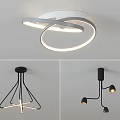 Sleek Modern Circular Ceiling Light With White And Gray Design 3d model