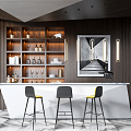 Modern Bar Chair Combination 3d model