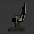 Black Modern Gaming Chair With Ergonomic Design Circular Base And Armrests
