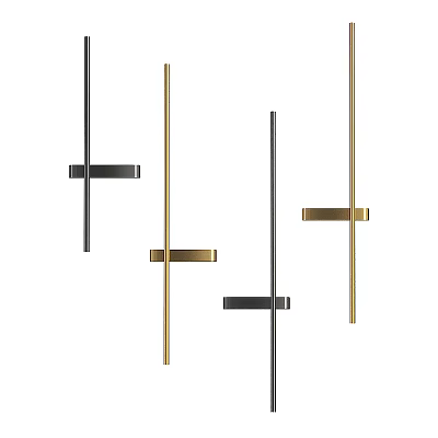 Modern Metal Wall Lamps With Black And Gold Sleek Design For Interior Lighting 3d model