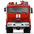 Red KAMAZ Heavy Duty Fire Truck With Ladder And Firefighting Equipment