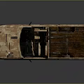 Camouflage Truck with Roof Rack Open Bed and Worn Off Road Style