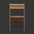 Wooden Folding Chair With Rattan Woven Seat And Backrest Minimalist Style