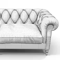 Brown Leather Two Seater Sofa with Tufted Back Wooden Legs and Brass Nailhead Trim