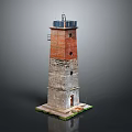 Tower defense sentry tower air defense watchtower observatory tower loft 3d model