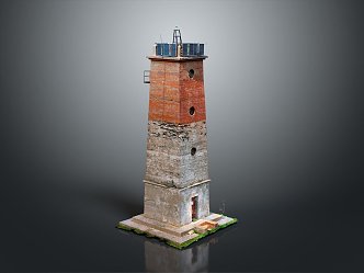 Tower defense sentry tower air defense watchtower observatory tower loft 3d model