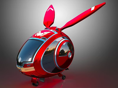 Futuristic Red Flying Vehicle Concept Featuring Transparent Cockpit And Sleek Wings 3d model